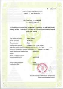 Certifikát Kamil